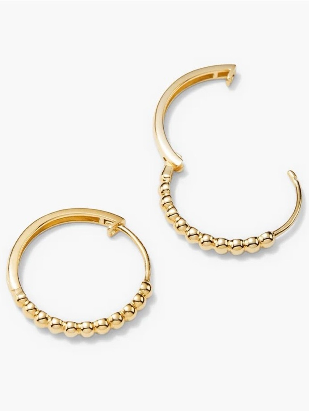 Mejuri Beaded Small Hoops | Solid 14K Gold | Authentic - Picture 4 of 9